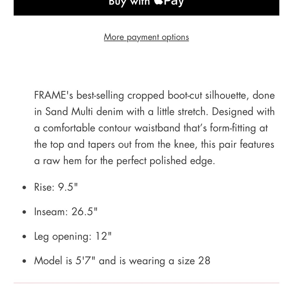 Frame le crop mini boot NWT in sand stripe - Picture 4 of 10